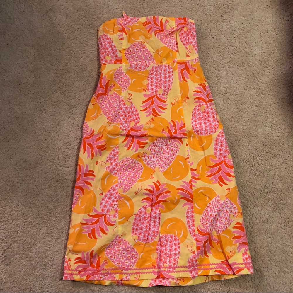 Pineapple Lilly Pulitzer Strapless summer dress